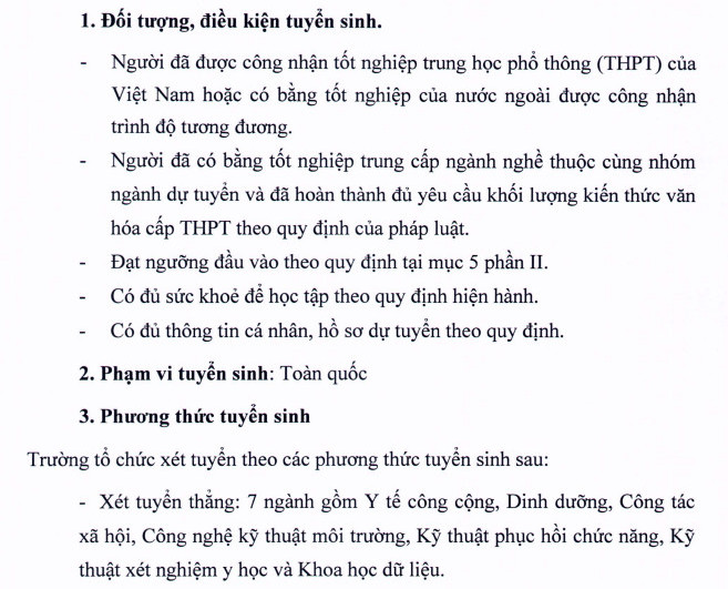 Thong tin tuyen sinh Dai hoc Y te cong cong nam 2022