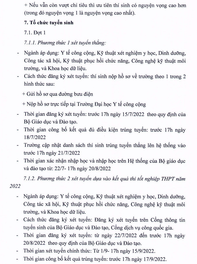 Thong tin tuyen sinh Dai hoc Y te cong cong nam 2022