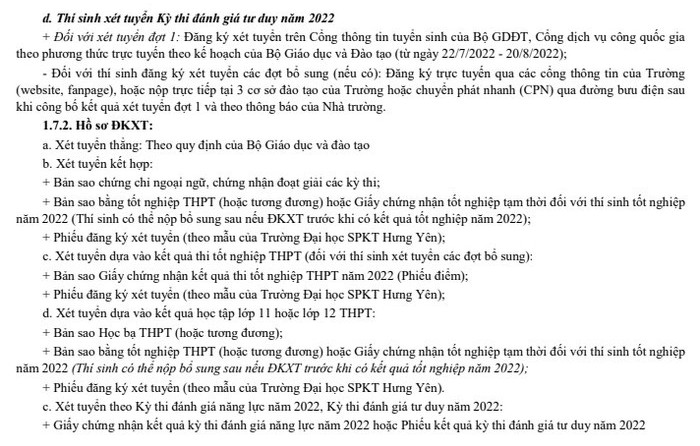 Thong tin tuyen sinh Dai hoc Su pham ky thuat Hung Yen 2022