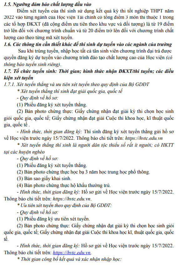 Hoc vien Tai Chinh cong bo phuong an tuyen sinh nam 2022