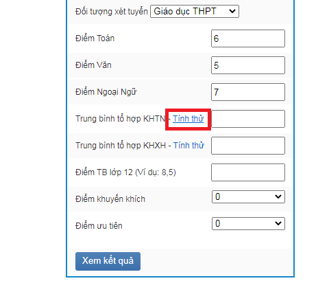 Cong cu tinh diem tot nghiep THPT 2022 nhanh nhat