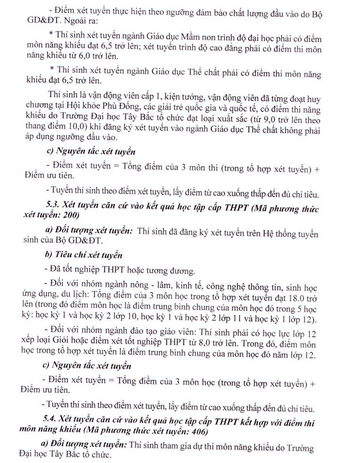 Dai hoc Tay Bac cong bo thong tin tuyen sinh nam 2022