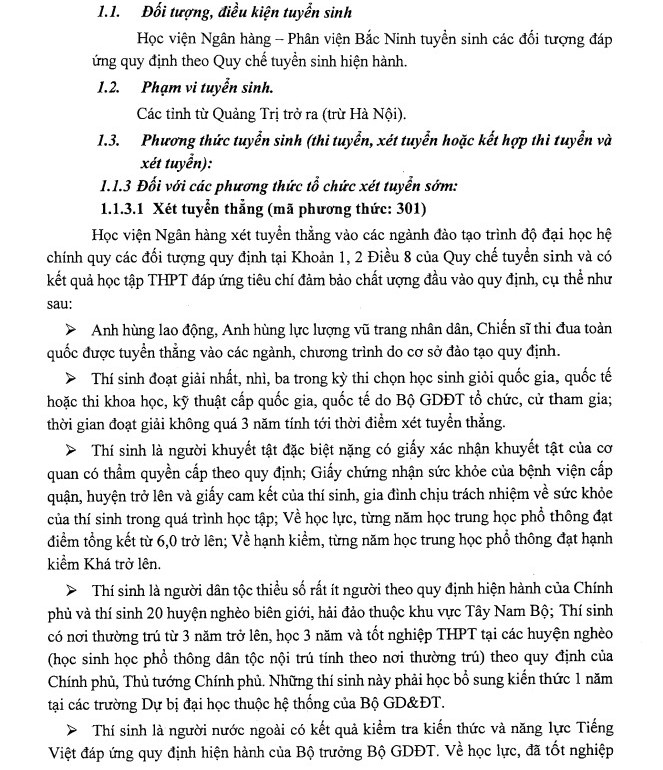 Hoc vien ngan hang - Phan vien Bac Ninh tuyen sinh 2022