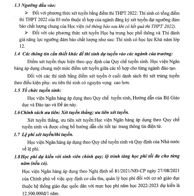 Hoc vien ngan hang - Phan vien Bac Ninh tuyen sinh 2022