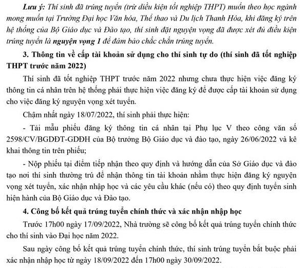 Diem chuan hoc ba DH Van hoa, The thao va Du lich Thanh Hoa nam 2022