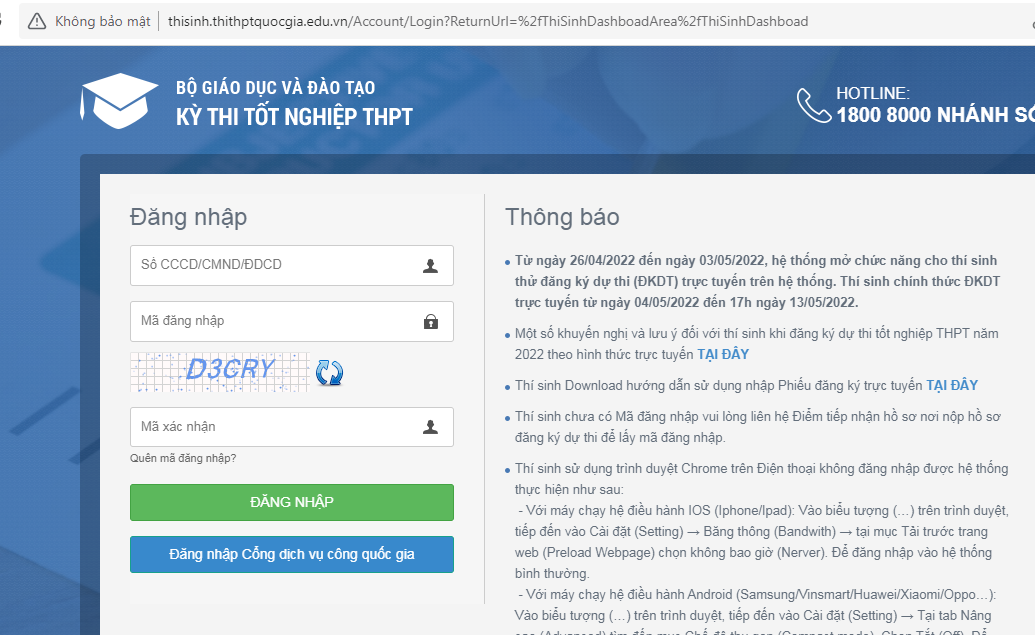 Huong dan dang ky nguyen vong xet tuyen truc tuyen 2022