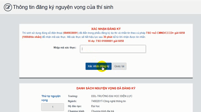 Huong dan dang ky nguyen vong xet tuyen truc tuyen 2022