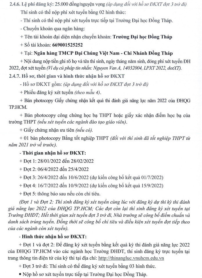 Dai hoc Dong Thap cong bo diem san xet tuyen 2022