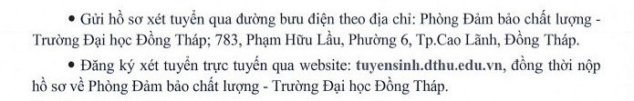 Dai hoc Dong Thap cong bo diem san xet tuyen 2022