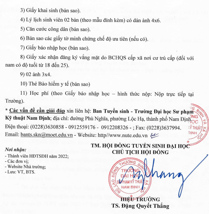 Diem chuan Dai hoc Su pham Ky thuat Nam Dinh 2022