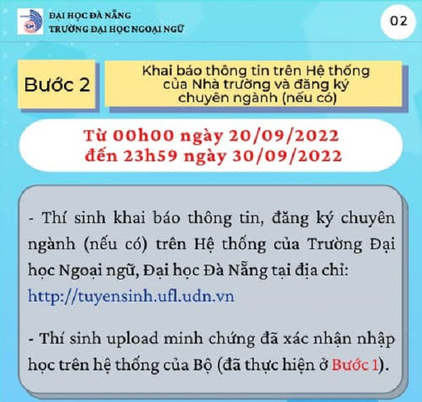 Dai hoc Ngoai ngu - DH Da Nang huong dan nhap hoc nam 2022
