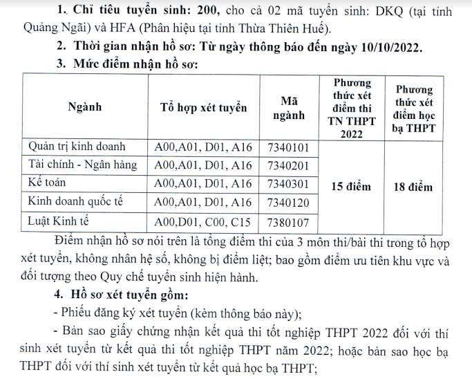 Xet tuyen bo sung nam 2022 Dai hoc Tai chinh Ke toan