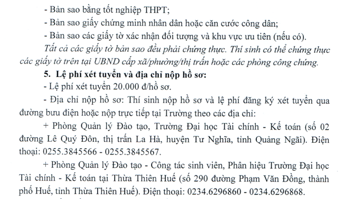 Xet tuyen bo sung nam 2022 Dai hoc Tai chinh Ke toan