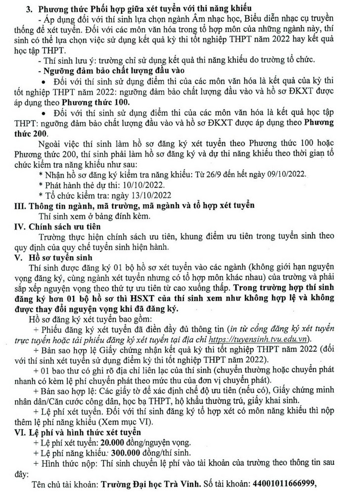 Xet tuyen bo sung nam 2022 vao Dai hoc Tra vinh