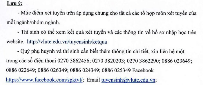 Xet tuyen bo sung Dai hoc Su pham Ky thuat Vinh Long 2022