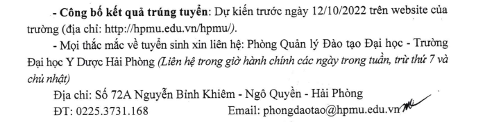 Dai hoc Y Duoc Hai Phong xet tuyen bo sung nam 2022