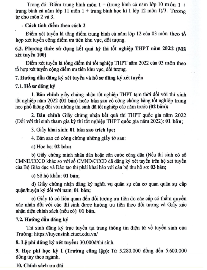 Xet tuyen bo sung Dai hoc Ky thuat - Cong nghe Can Tho 2022