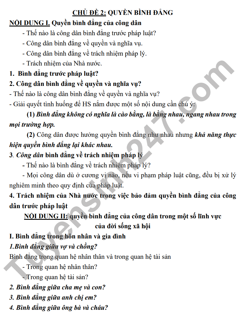 De cuong on tap ki I mon GDCD lop 12 2022 THPT Yen Hoa