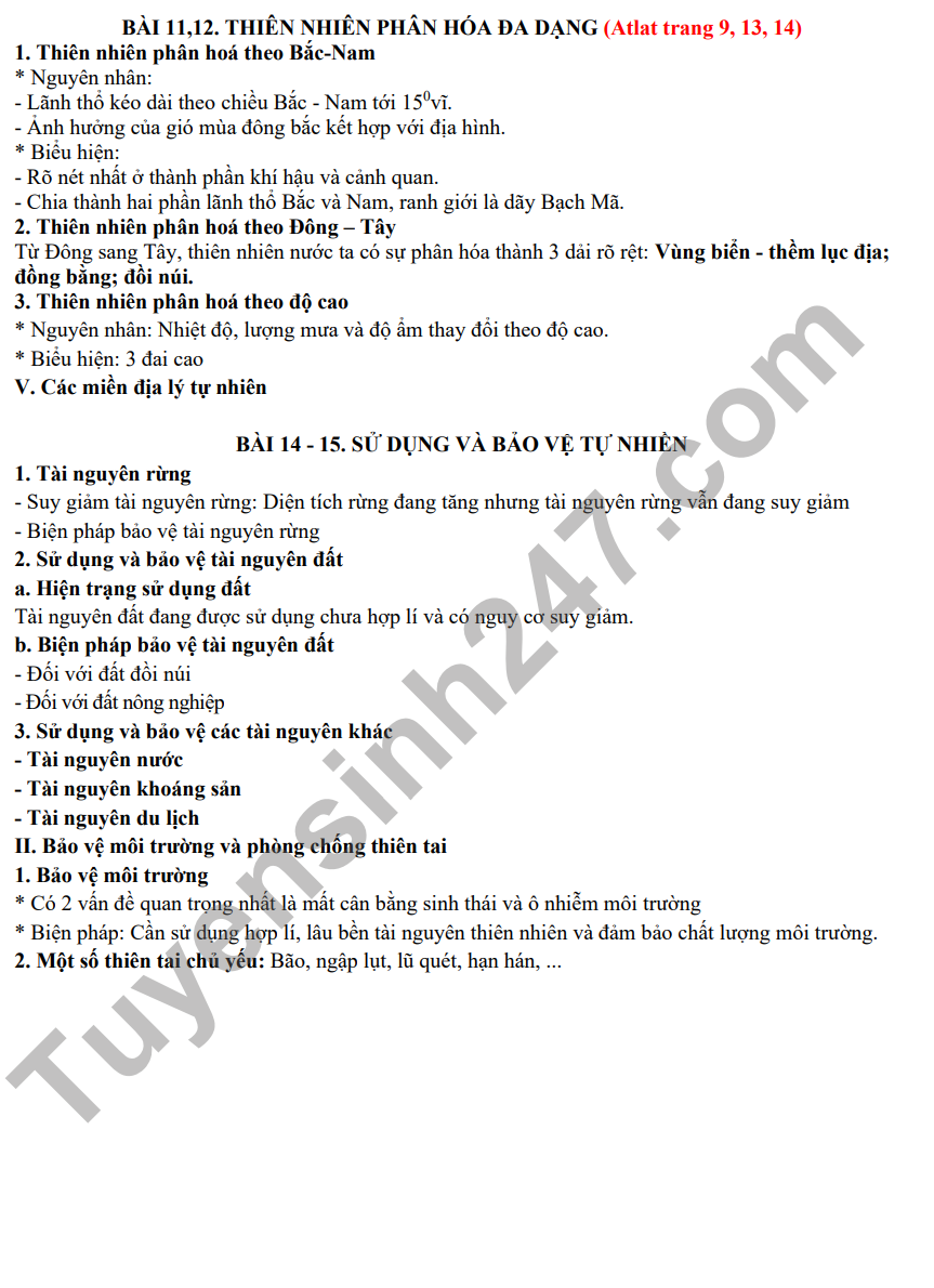 De cuong on tap ki I lop 12 mon Dia Li 2022-2023 THPT Yen Hoa