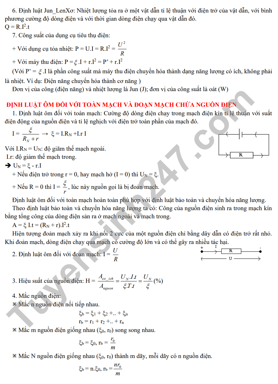 De cuong on tap ki 1 mon Ly lop 11 nam 2022 THPT Yen Hoa
