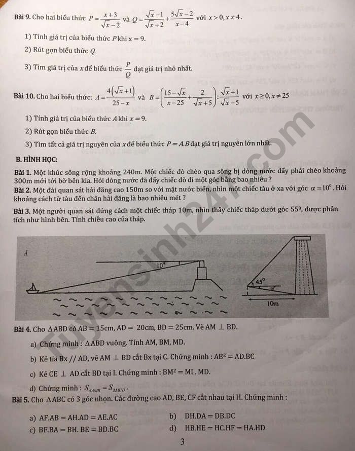 De cuong giua ki 1 lop 9 mon Toan 2022 - THCS Nguyen Truong To