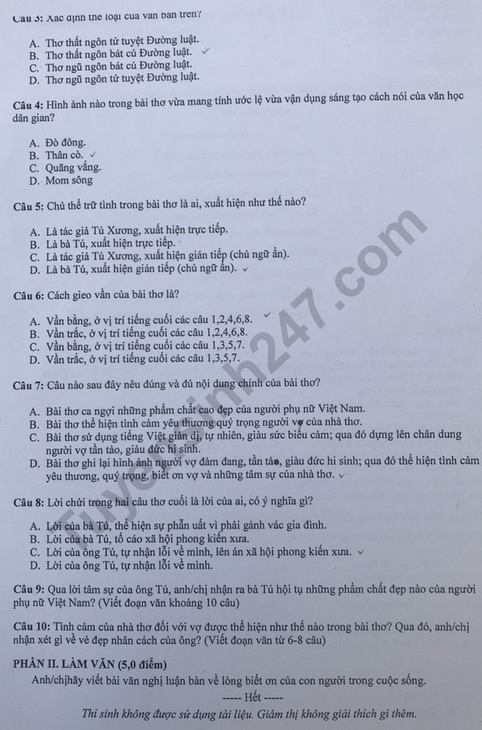 De kiem tra giua ki 1 mon Van lop 10 nam 2022 - THPT Kim Anh