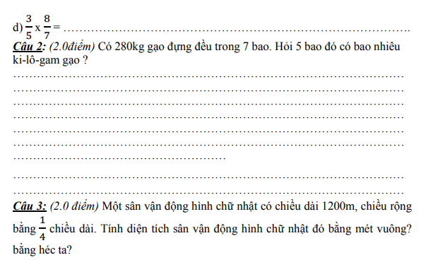 De giua ki 1 lop 5 mon Toan 2022 - TH Be Van Dan