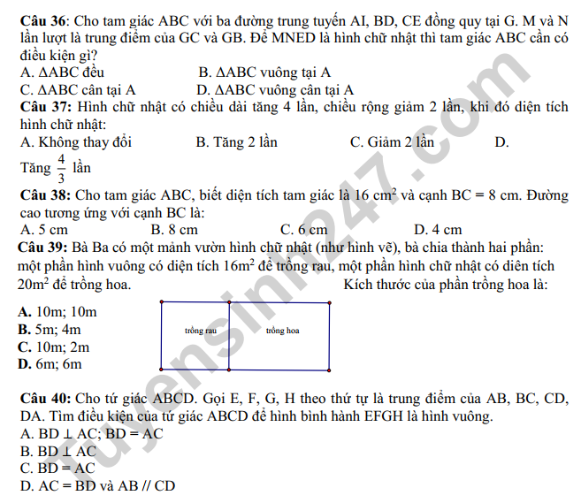 De thi ki 1 lop 8 mon Toan 2022 - THCS Duc Giang