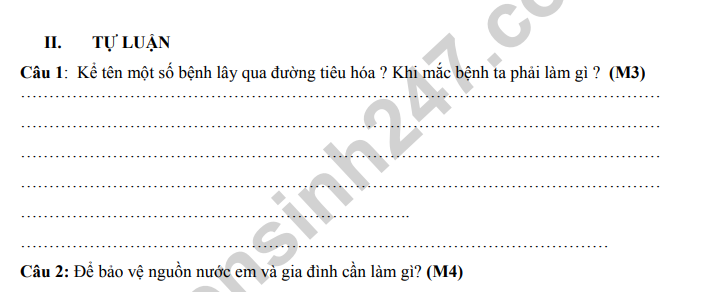 De thi ki 1 lop 4 mon Khoa hoc 2022 - TH Phan Ri Thanh