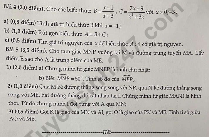 De thi ki 1 mon Toan lop 8 nam hoc 2022 - 2023
