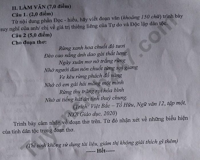 De thi ki 1 lop 12 mon Van nam 2022 - THPT Dien Bien Phu