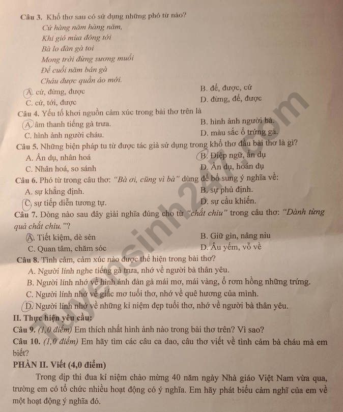 De thi ki 1 lop 7 mon Van 2022 - Phong GD Truc Ninh