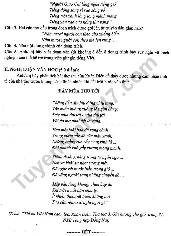 De thi hoc ki 1 lop 10 mon Van 2022 - THPT Mac Dinh Chi
