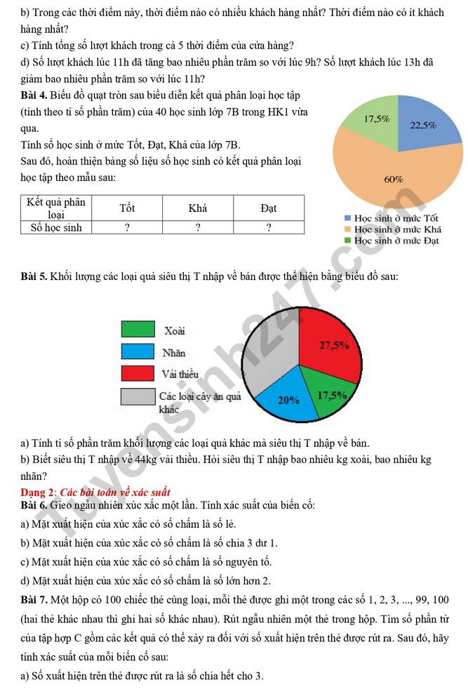 De cuong on tap ki 2 lop 7 mon Toan 2023 - THCS THPT Nguyen Tat Thanh
