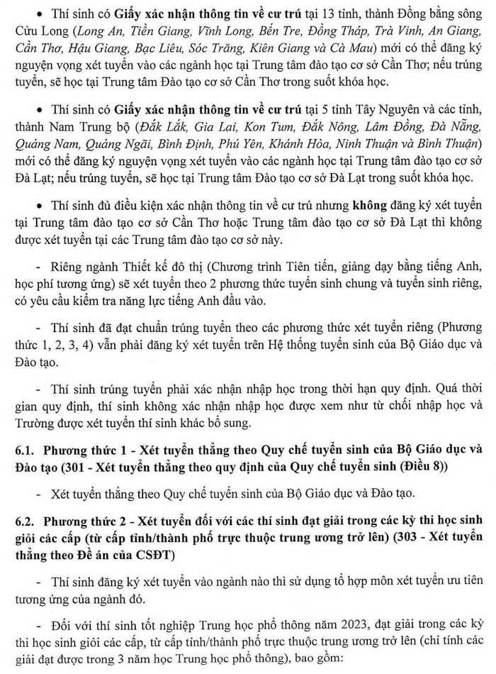 Phuong an tuyen sinh Dai hoc Kien truc TPHCM 2023