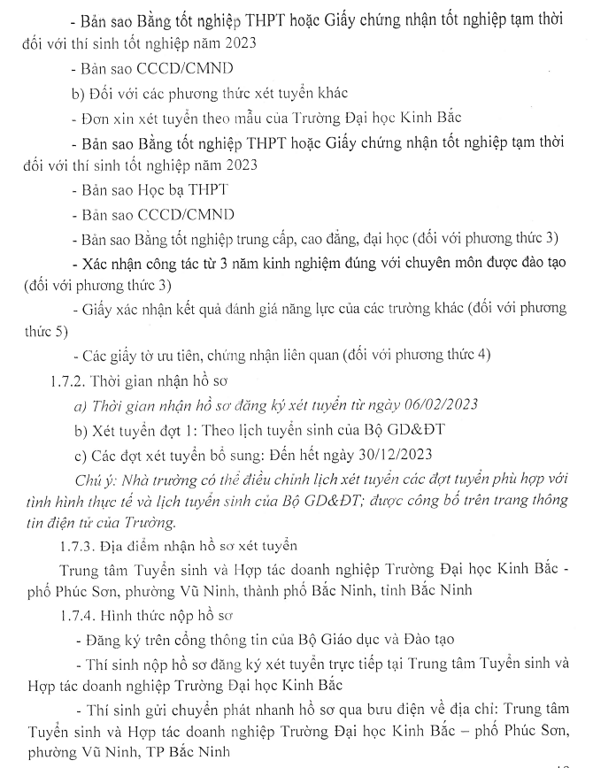 De an tuyen sinh Dai hoc Kinh Bac nam 2023