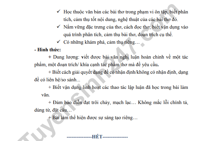 De cuong giua ki 2 mon Van lop 11 - THPT Viet Duc 2023