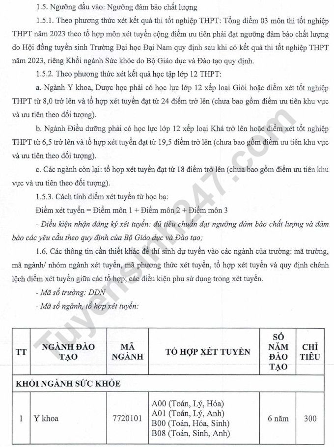 Dai hoc Dai Nam cong bo de an tuyen sinh 2023