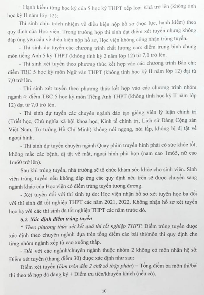 Thong tin tuyen sinh Hoc vien Bao chi va Tuyen truyen nam 2023