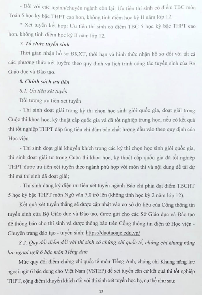 Thong tin tuyen sinh Hoc vien Bao chi va Tuyen truyen nam 2023