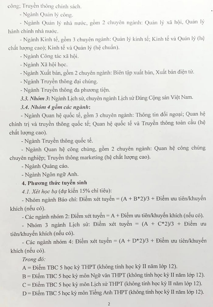 Thong tin tuyen sinh Hoc vien Bao chi va Tuyen truyen nam 2023