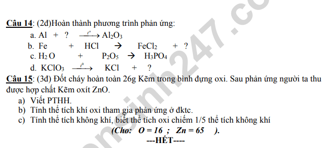 De thi giua ki 2 lop 8 mon Hoa 2022 - THCS Long Hoa (Co dap an)