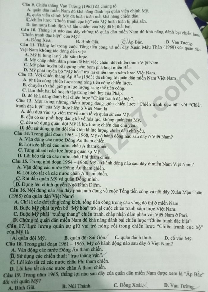 De thi giua ki 2 nam 2023 mon Su lop 12 - THPT Hong Ngu 1