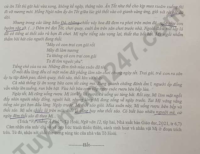 De giua ki 2 mon Van lop 12 - THPT Chi Lang 2023