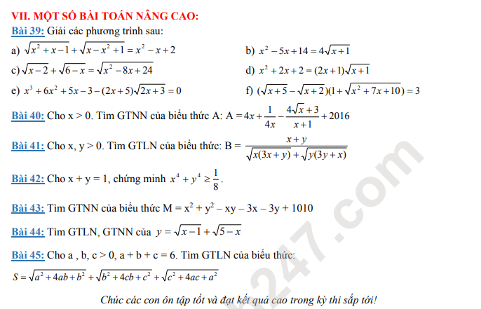 De cuong on tap ki 2 lop 9 mon Toan 2023 - THCS Thang Long