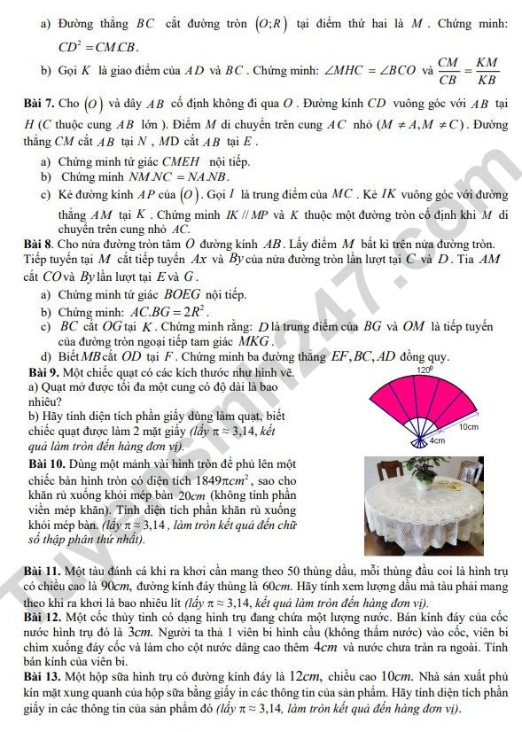 De cuong on cuoi ki 2 mon Toan lop 9 nam 2023 - THCS Giang Vo