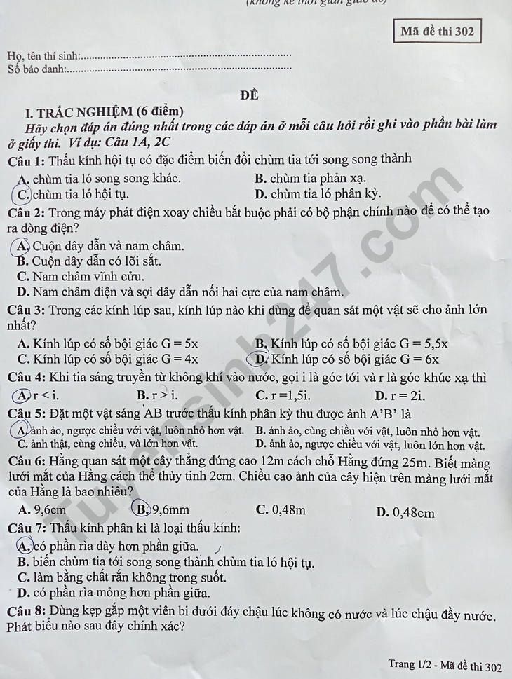 De thi ki 2 lop 9 mon Ly 2023 - So GD Bac Lieu
