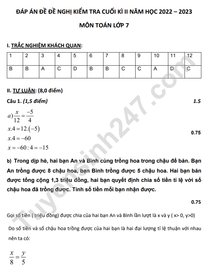 De thi ki 2 mon Toan lop 7 nam 2023 de nghi - THCS Yen The (Co dap an)