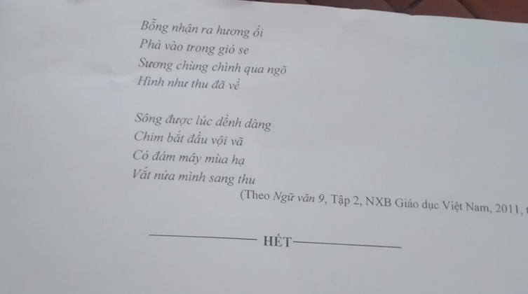 De thi ki 2 mon Van lop 9 nam 2023 - So GD Ben Tre