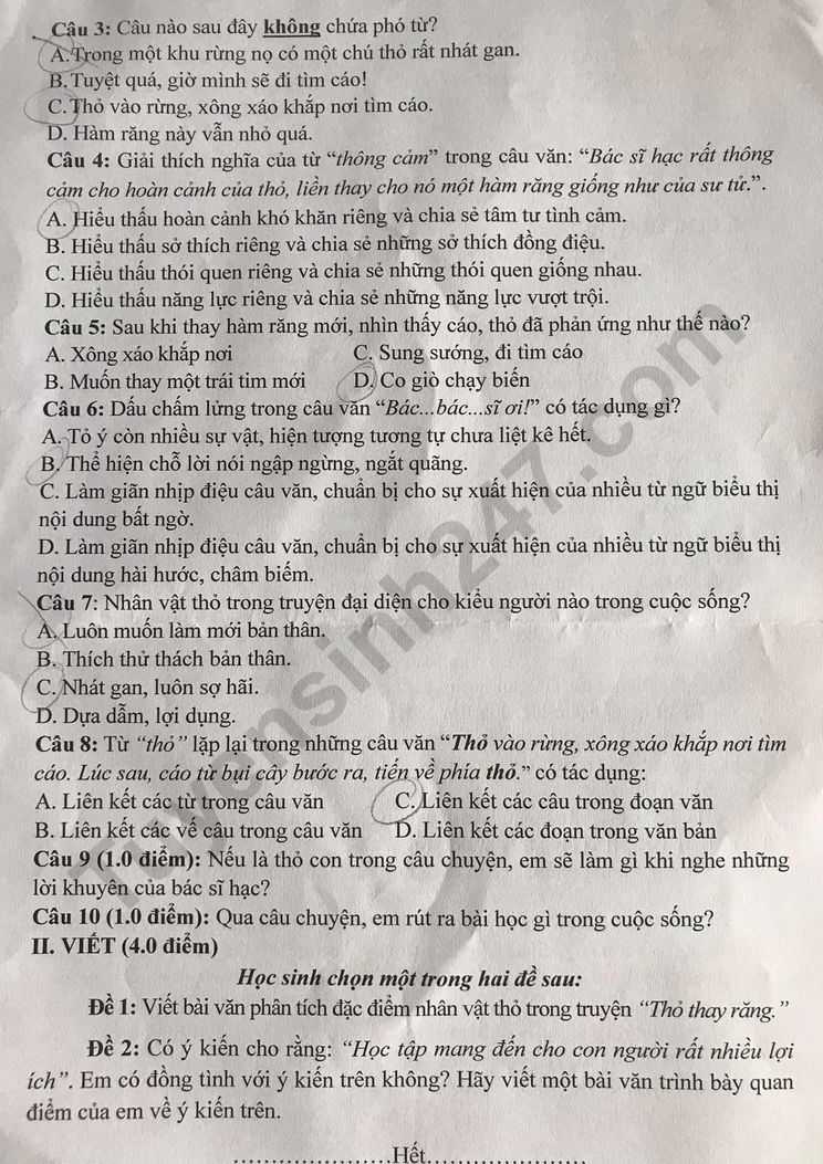 De thi ki 2 lop 7 mon Van 2023 - Quan Hai Ba Trung
